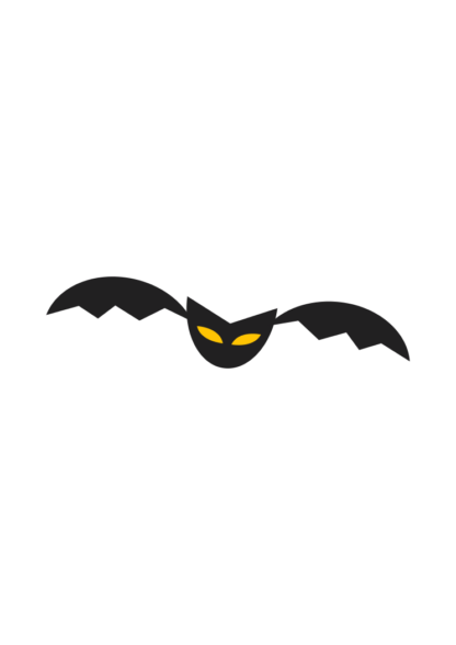 Bat With Yellow Eyes Free SVG File