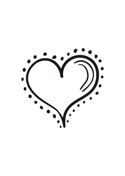 Hand Drawn Heart With Dots Free SVG File