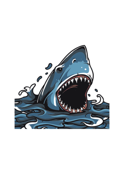 Shark With Open Mouth Free SVG File