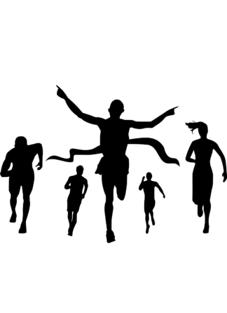 Sprint and Marathon Silhouette Free SVG File