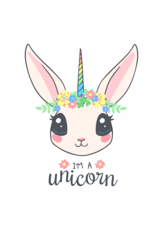 Adorable Rabbit Unicorn Free SVG File