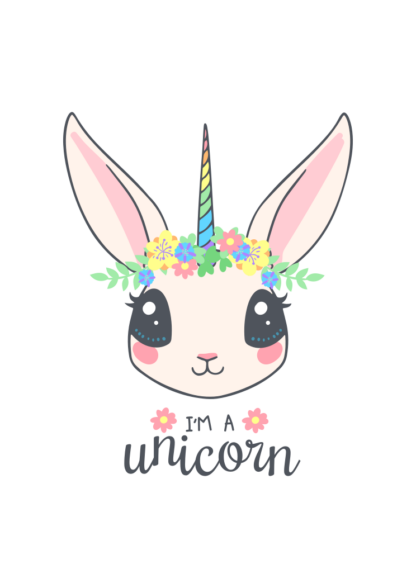 Adorable Rabbit Unicorn Free SVG File