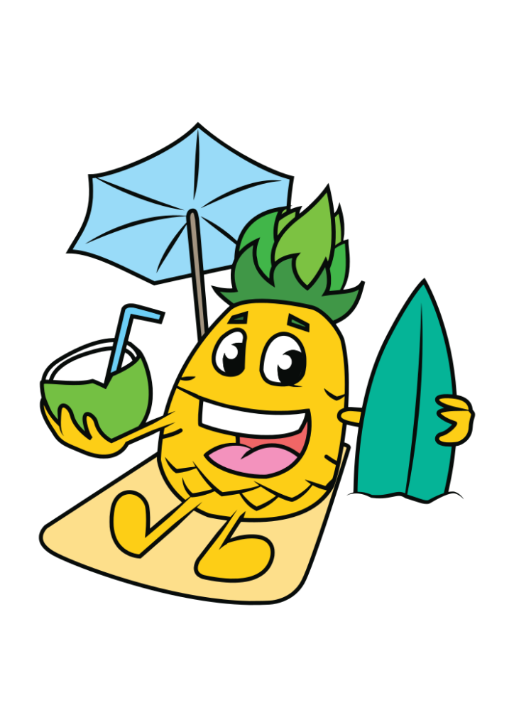 Beach Pineapple Emoji, Summer Clipart Free SVG File - SVG Heart