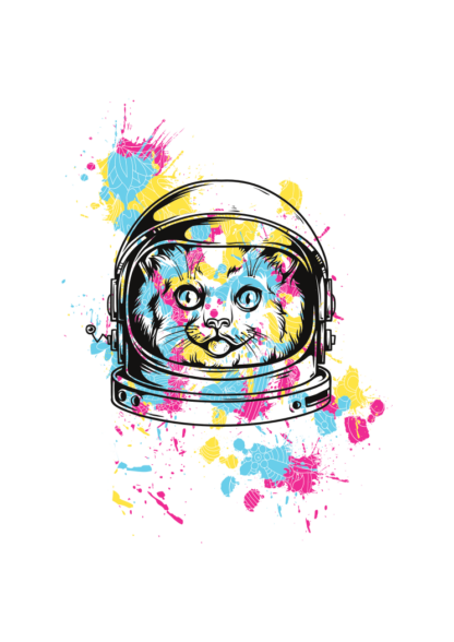 Cat In Helmet Art Design Free SVG File