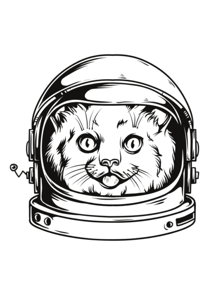 Cat In Helmet Free SVG File