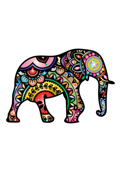 Colored Mandala Elephant Free SVG File