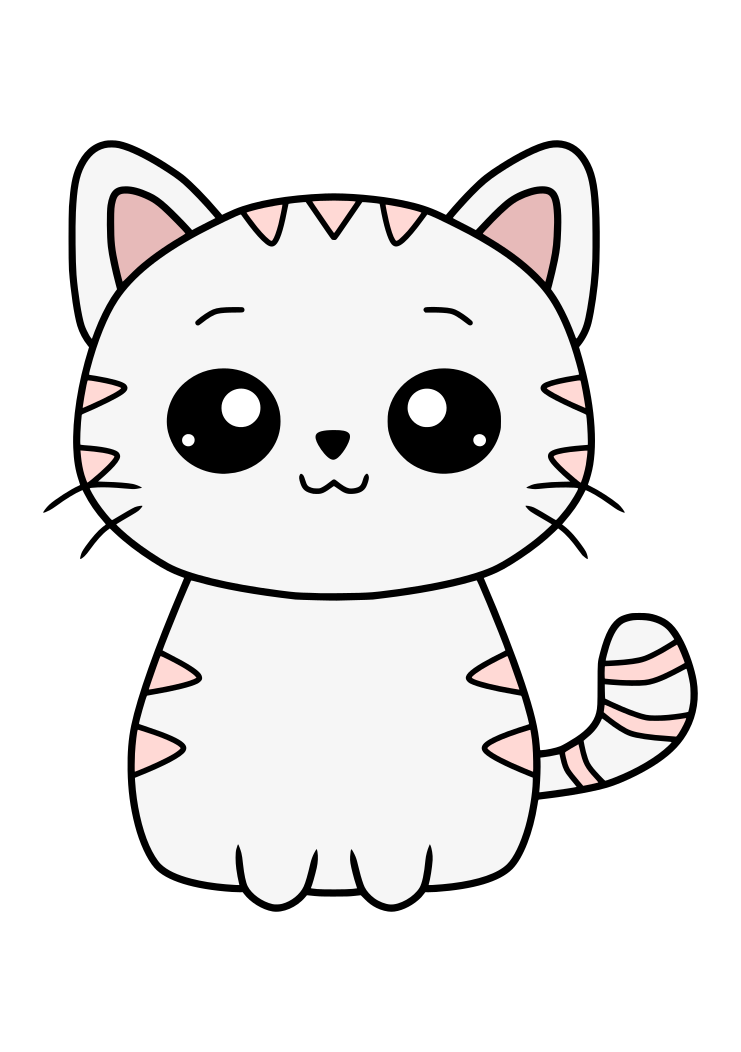 Cute Cat Clipart Free SVG File - SVG Heart