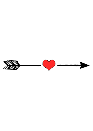 Feather Arrow With Heart In the Middle - free svg file for members