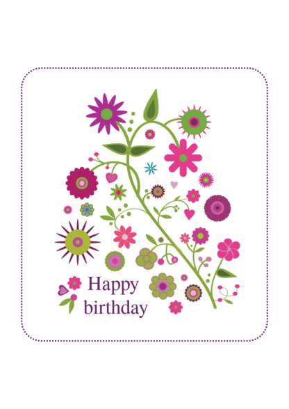 Floral Happy Birthday Sign, Flowers Free SVG File
