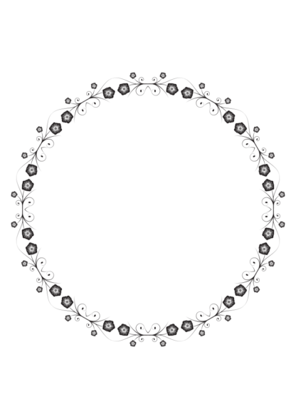 Floral Wreath Monogram Circle Free SVG File