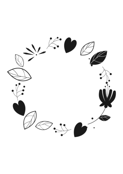 Circle Leaf Monogram Frame, Autumn - free svg file for members