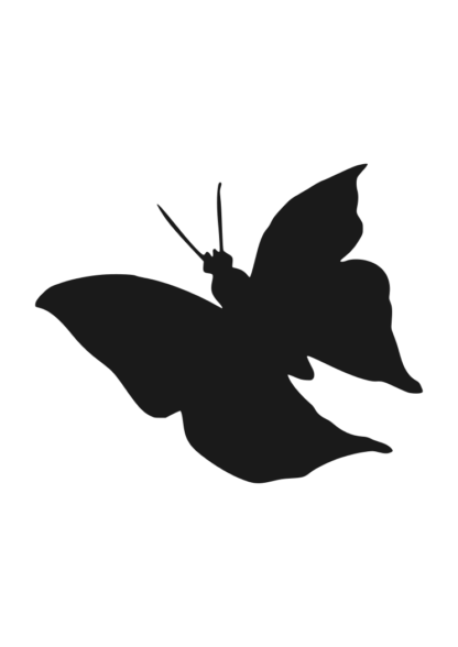 Flying Butterfly Silhouette Free SVG File