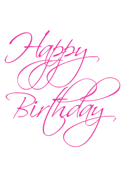 Happy Birthday Curly Sign Free SVG File