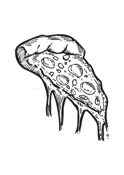 Pizza Slice With Dripping Cheese Free SVG File