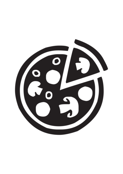 Pizza With Mushrooms Free SVG File