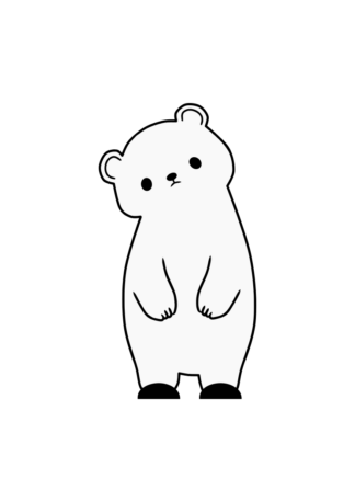 Sad Winter Bear Clipart Free SVG File