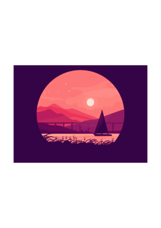 Sail Boat On the Lake Free SVG File