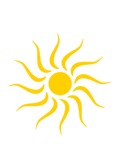 Decorative Sun With Swirly Rays Free SVG Cut File