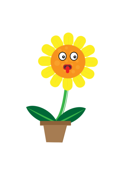 Sunflower In the Pot, Clipart Free SVG File