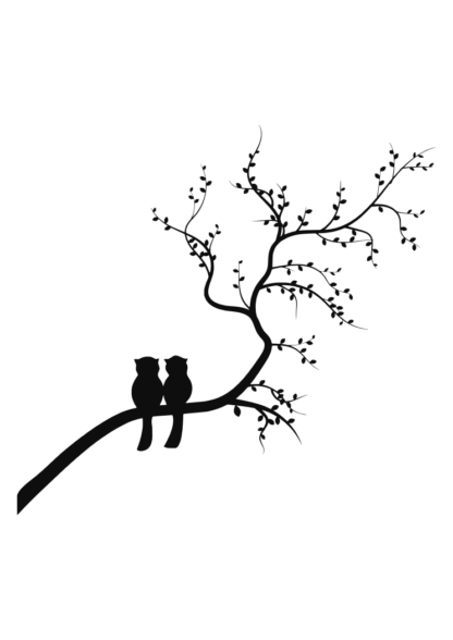 Cats On Tree Branch Free SVG File