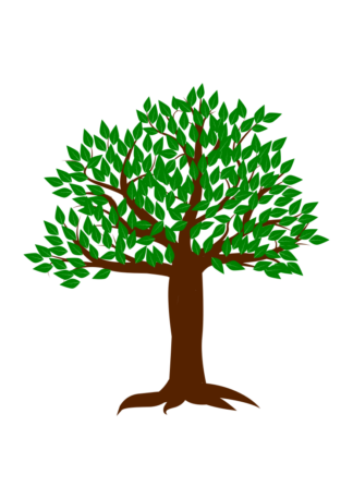 Tree With Leaves And Roots - free svg file for members