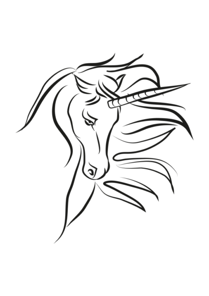 Unicorn Head Art Free SVG File