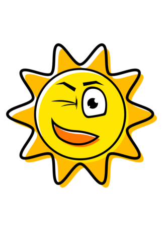 Winking Emoji Sun Clipart Free SVG File