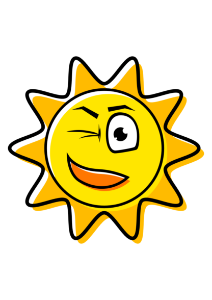 Winking Emoji Sun Clipart Free SVG File