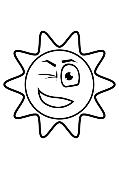 Winking Sun Emoji Free SVG File
