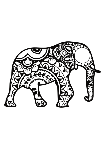 Mandala Zentangle Elephant - free svg file for members