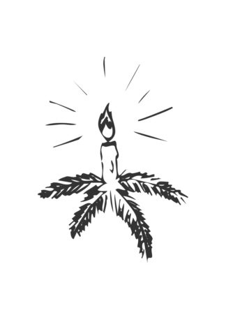 Christmas Candle On Spruce Twig Free SVG File