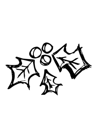 Holy Leaf Christmas Decoration Free SVG File
