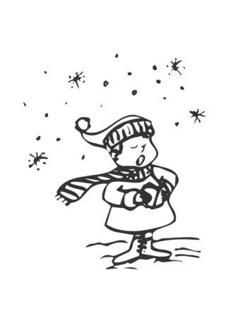 Boy Singing Christmas Carol Song Free SVG File