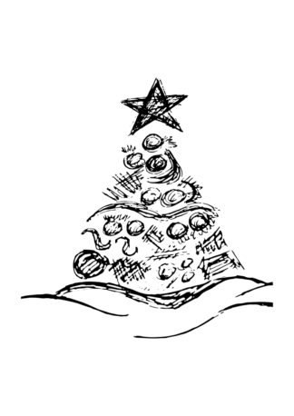 Christmas Tree Hand Drawn Free SVG File