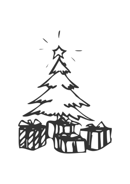 Christmas Tree With Gifts Free SVG File