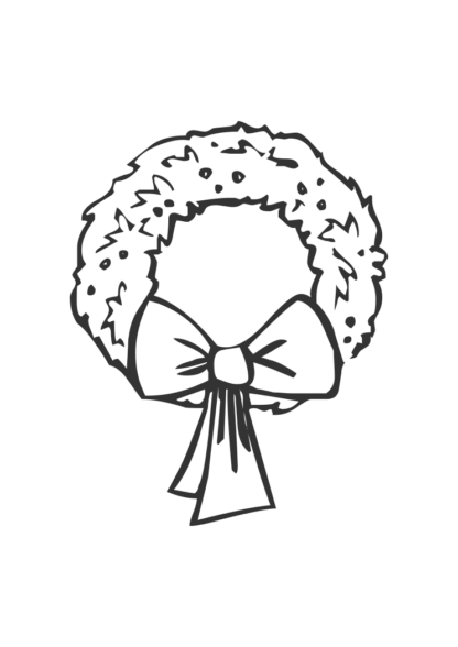 Christmas Wreath With Bow Free SVG File