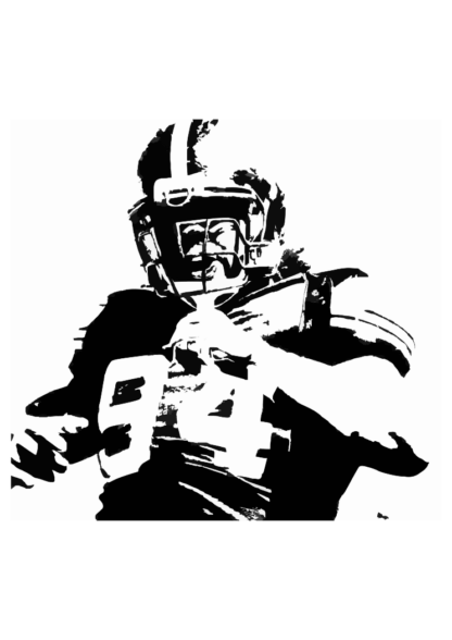Distressed Football Player Free SVG File