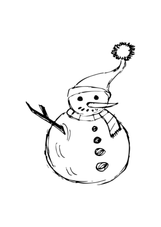 Snowman With Scarf Winter Free SVG File
