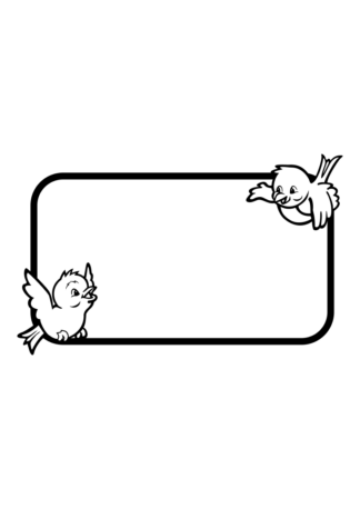 Rectangle Frame With Birds For Wedding Free SVG File