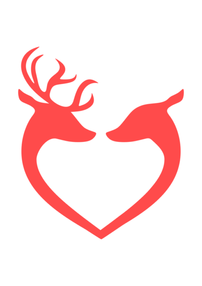 Reindeer Heart Hunting Christmas Free SVG File