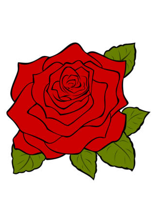Rose Flower Bloom And Leaves - free svg file for members