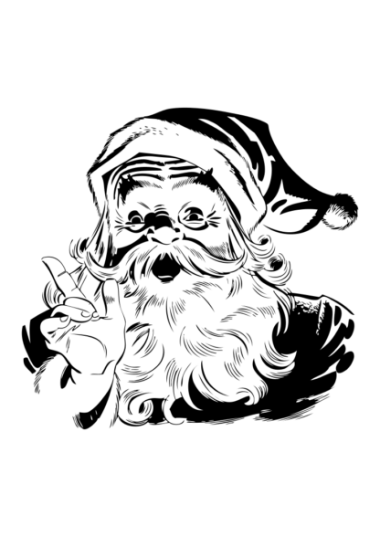 Santa Claus Head Free SVG File