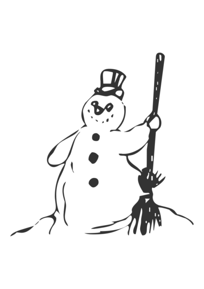 Snowman Hand Drawn Winter Free SVG File