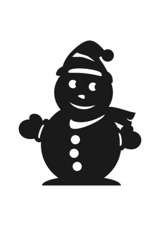Snowman Silhouette, Winter - free svg file for members