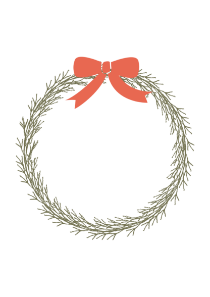 Christmas Wreath With Bow Free SVG File