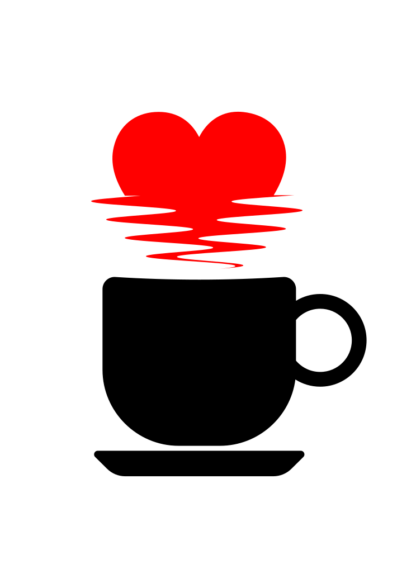 Coffee Cup With Heart - free svg file for members