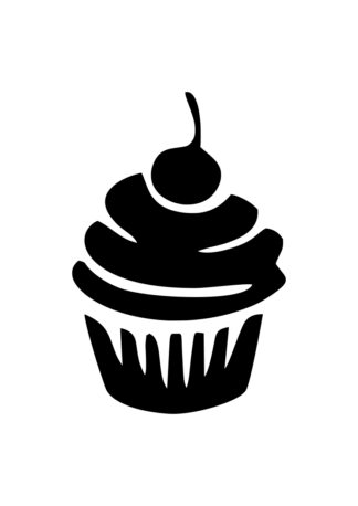 Cupcake Black Silhouette Free SVG File