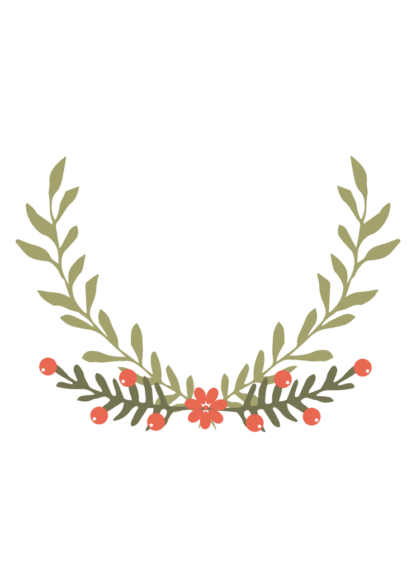 Floral Half Wreath Free SVG File