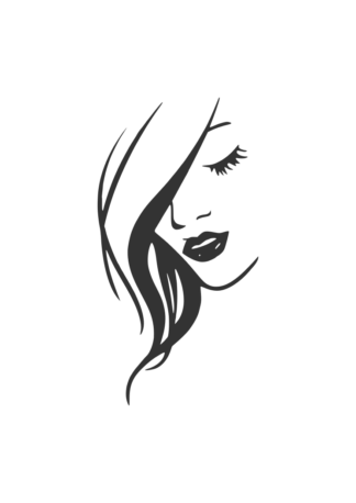 Girl Woman Face - free svg file for members