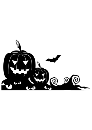 Halloween Pumpkins Silhouette - free svg file for members